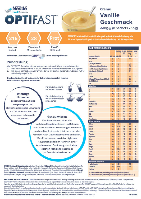 OPTIFAST home Creme Vanille Pulver