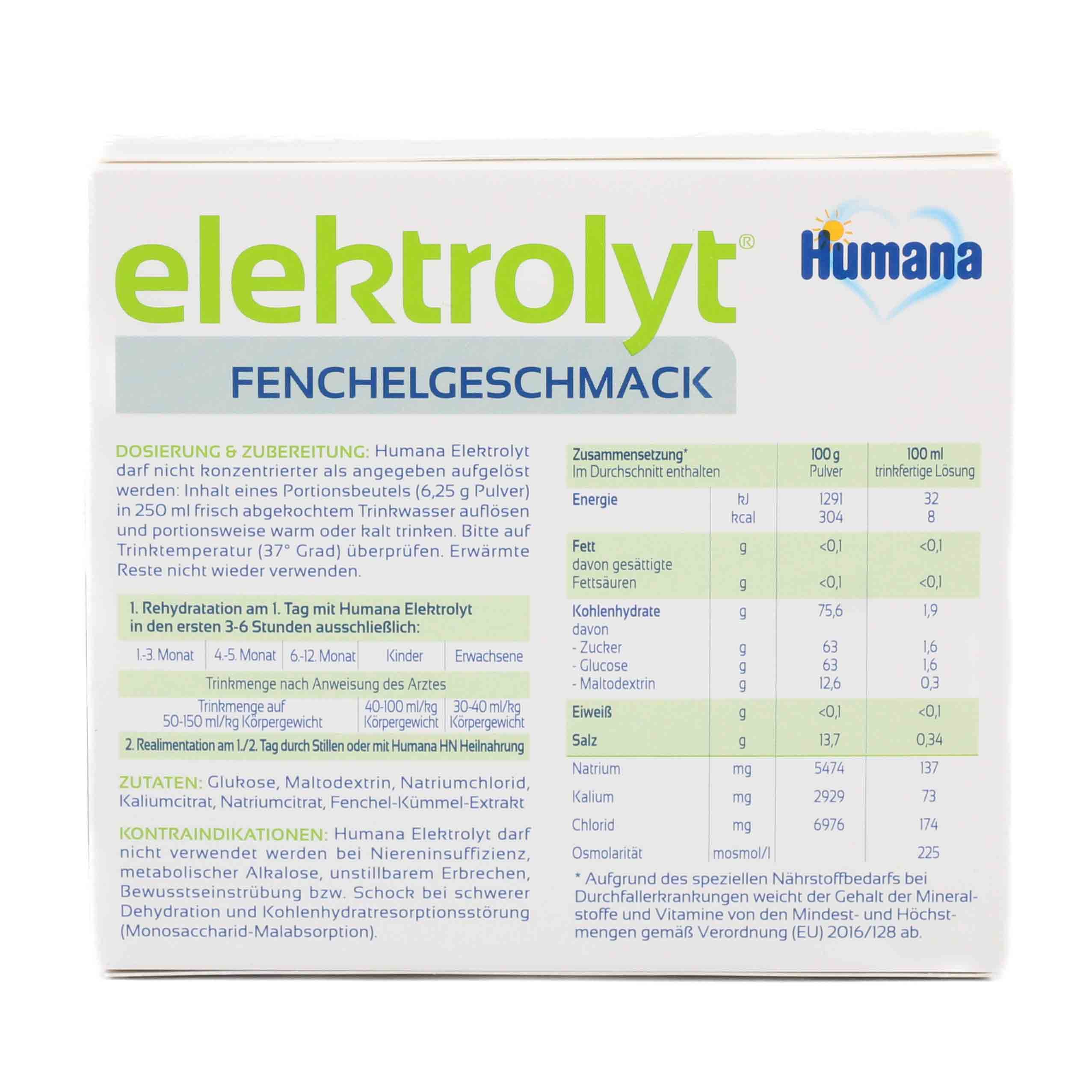 HUMANA Elektrolyt Fenchel Pulver Faltschachtel