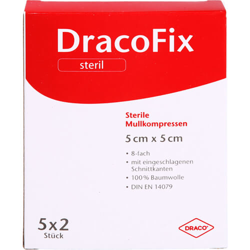 DRACOFIX PEEL Kompressen 5x5 cm steril 8fach