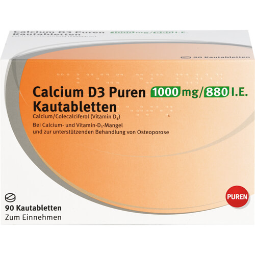 CALCIUM D3 Puren 1000 mg/880 I.E. Kautabletten
