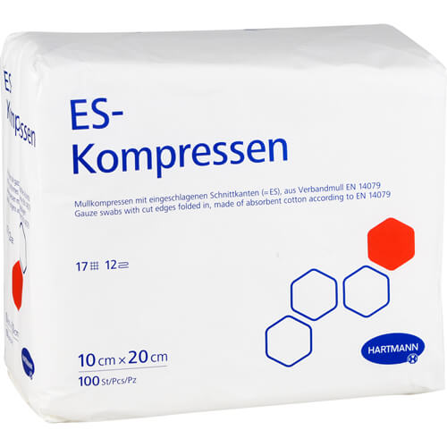 ES-KOMPRESSEN unsteril 10x20 cm 12fach