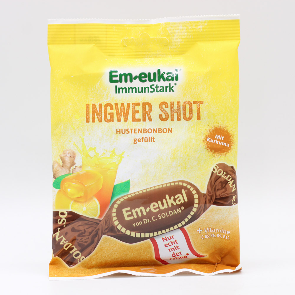 EM-EUKAL Bonbons Ingwer Shot gefüllt zuckerhaltig