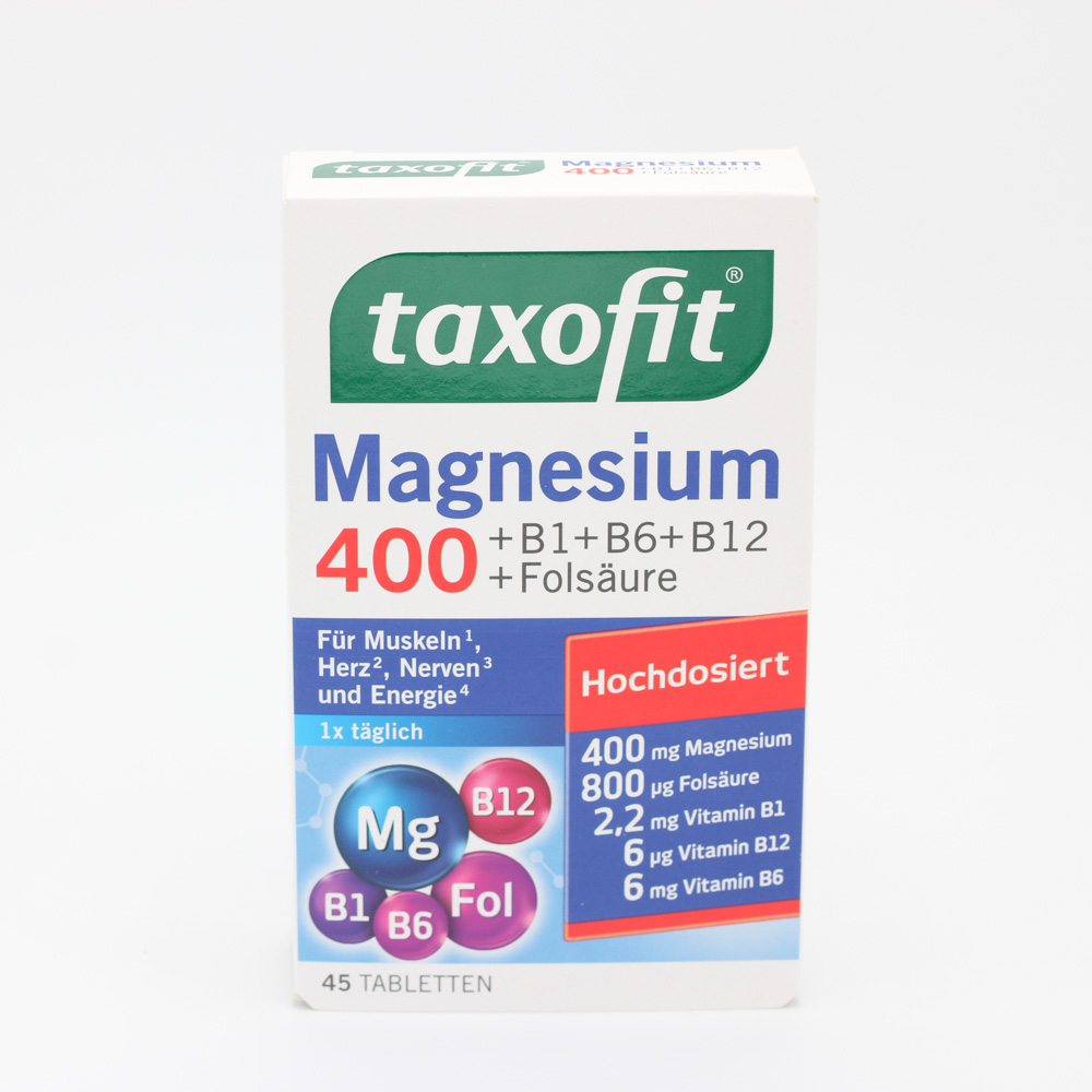 TAXOFIT Magnesium 400+B1+B6+B12+Folsäure Tabletten