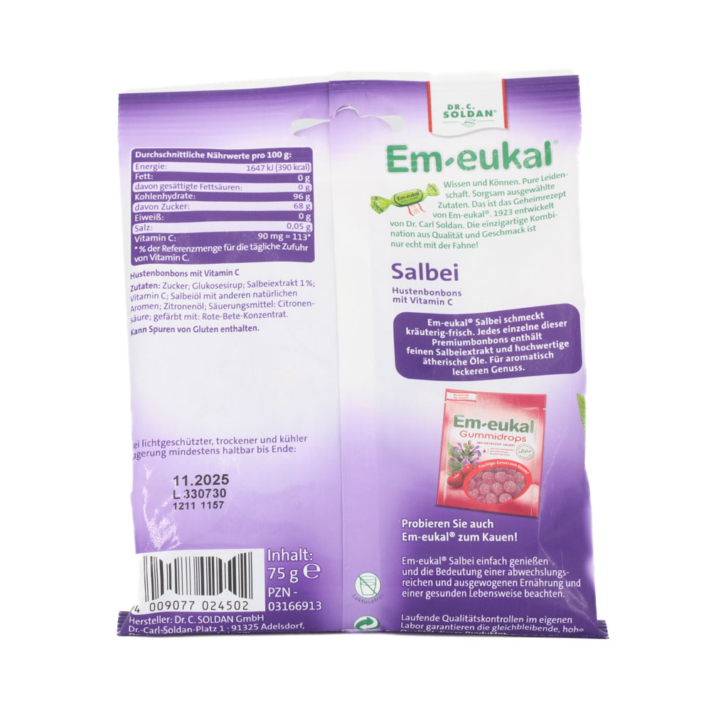 EM-EUKAL Bonbons Salbei zuckerhaltig