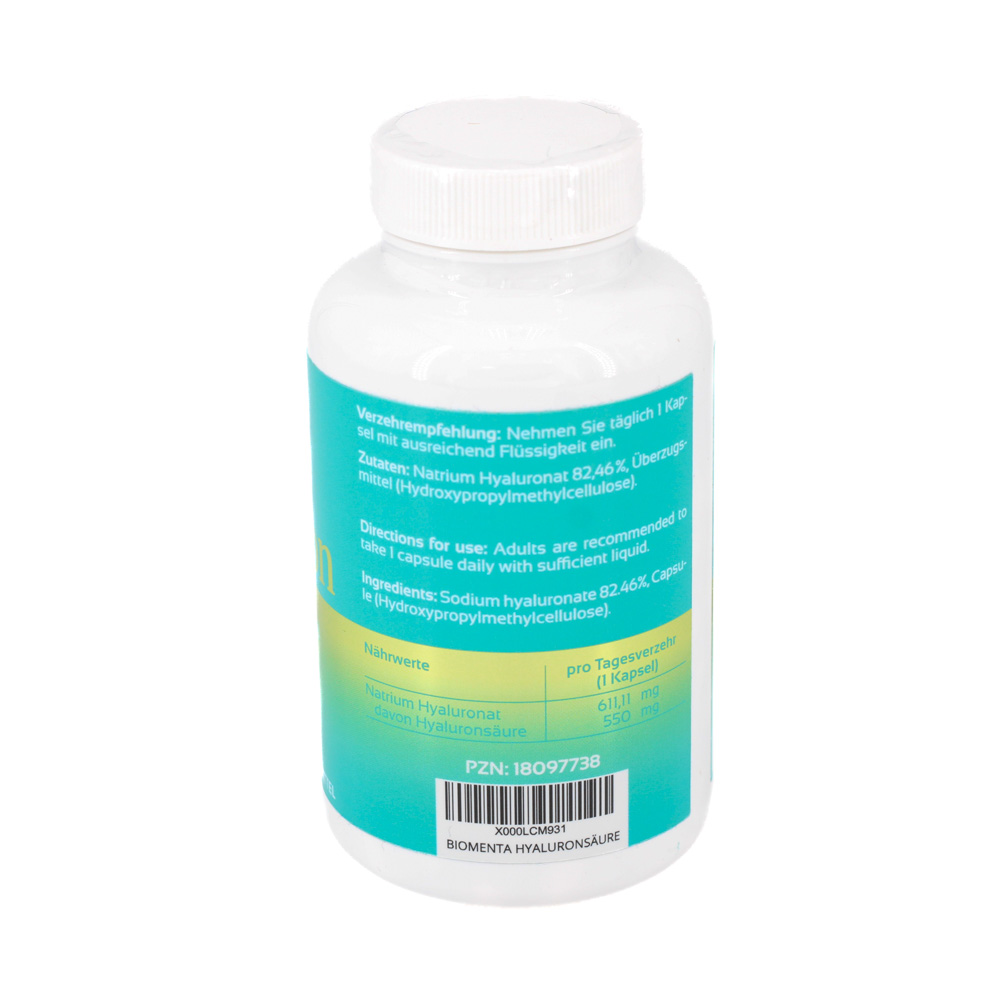 BIOMENTA Hyaluron 550 mg vegan Kapseln