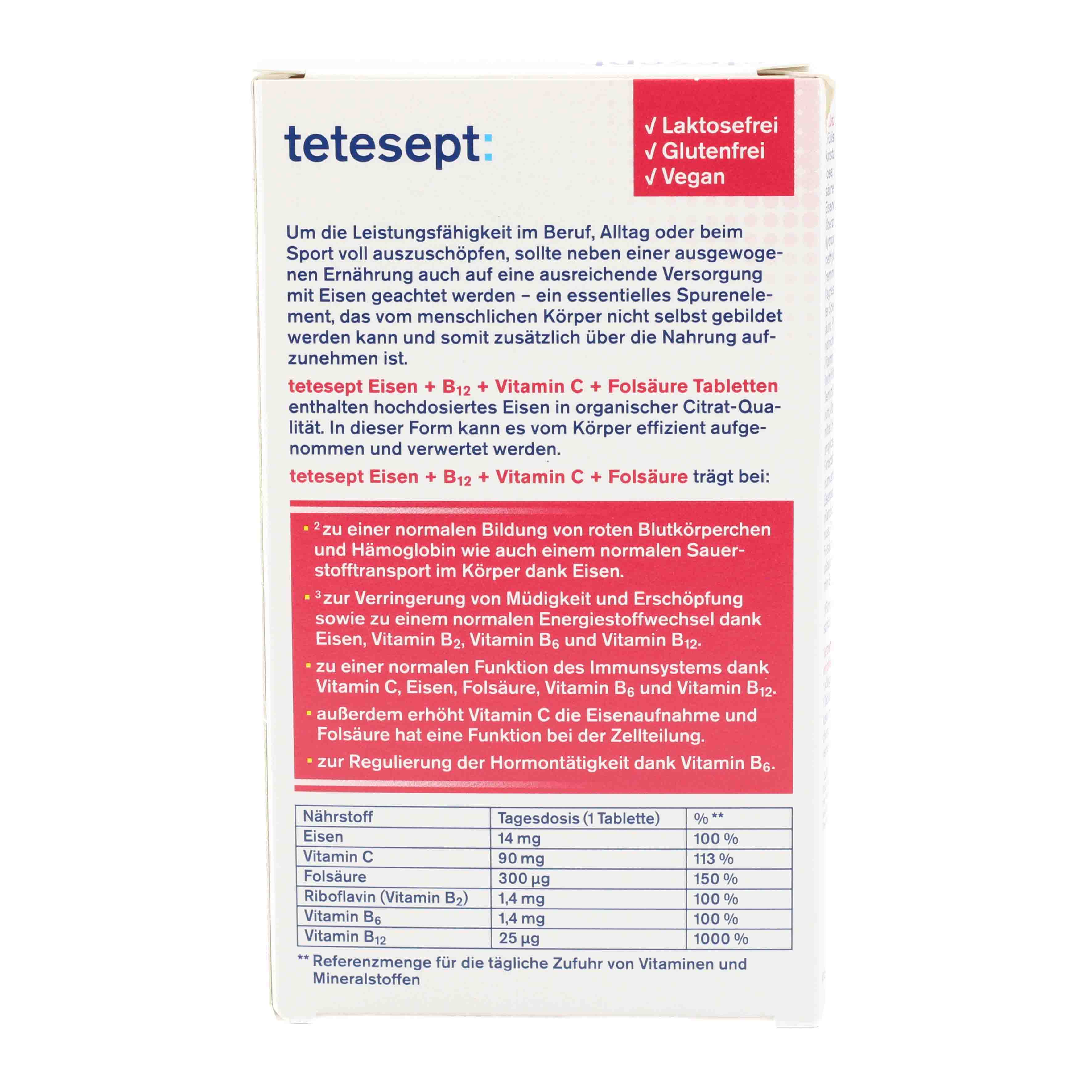 TETESEPT Eisen+B12 Vitamin C+Folsäure Filmtabl.