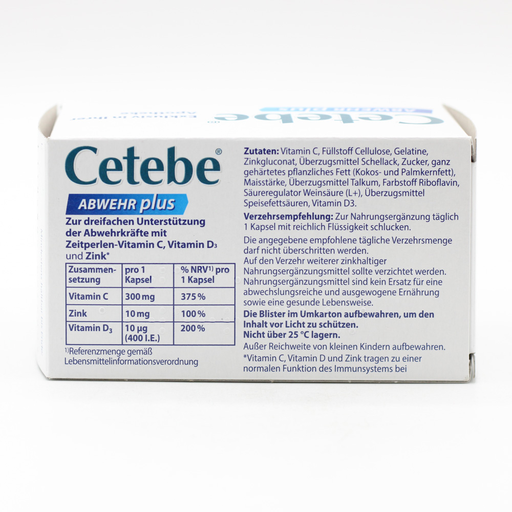 CETEBE ABWEHR plus Vitamin C+Vitamin D3+Zink Kaps.