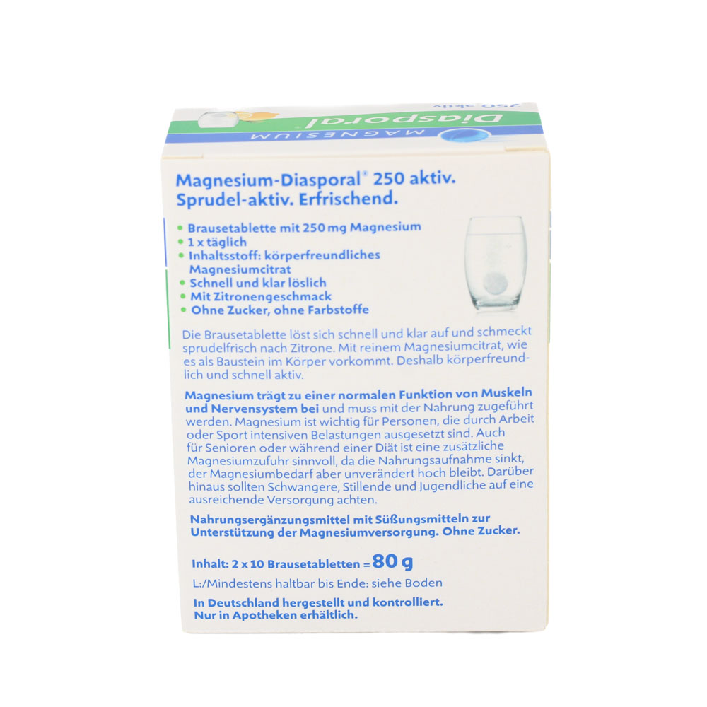 MAGNESIUM DIASPORAL 250 aktiv Brausetabletten