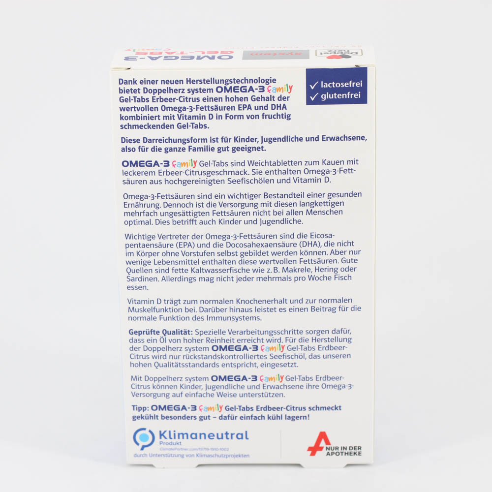DOPPELHERZ Omega-3 Gel-Tabs family Erdb.Cit.system
