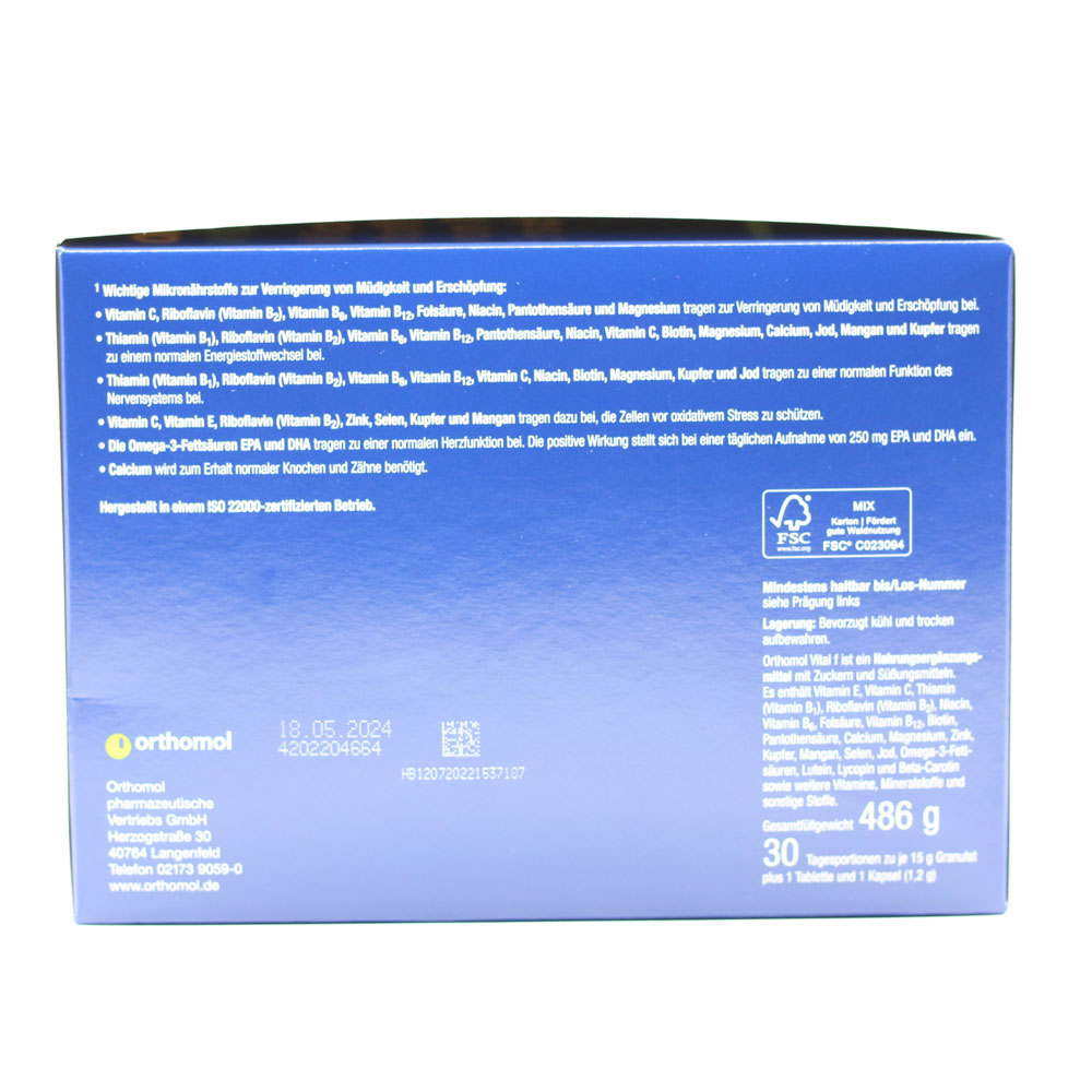 ORTHOMOL Vital F Granulat/Kap./Tabl.Kombip.30 Tage