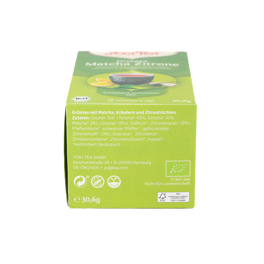 YOGI TEA Grüntee Matcha Zitrone Bio Filterbeutel
