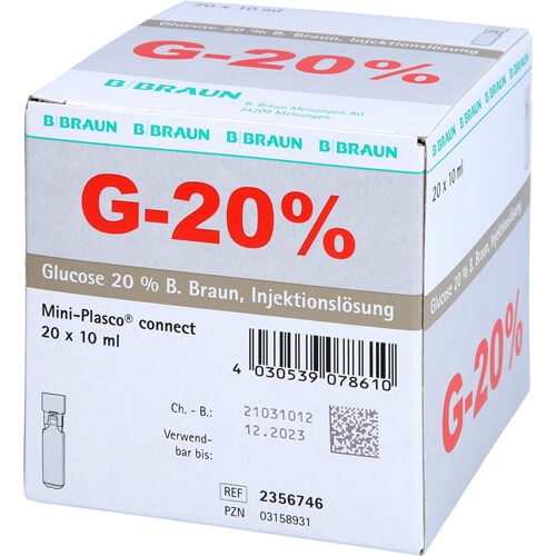 GLUCOSE 20% B.Braun Mini Plasco connect Inj.-Lsg.
