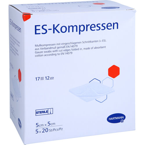 ES-KOMPRESSEN steril 5x5 cm 12fach Großpackung