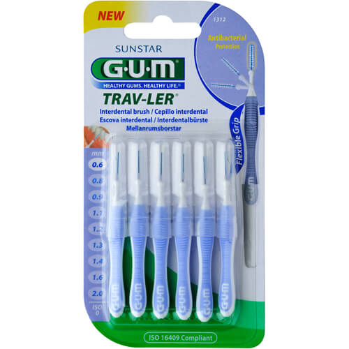 GUM TRAV-LER 0,6mm Kerze hellblau Interdentalbür.